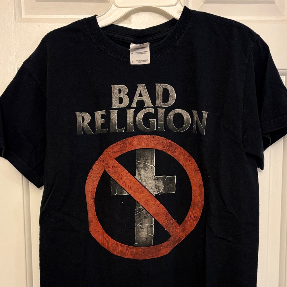 Bad Religion Black T-Shirt with Red and Gray Graphic